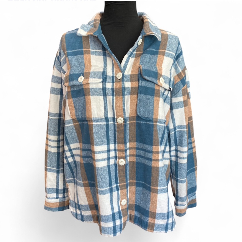 Vans Teal and Tan Plaid Shacket